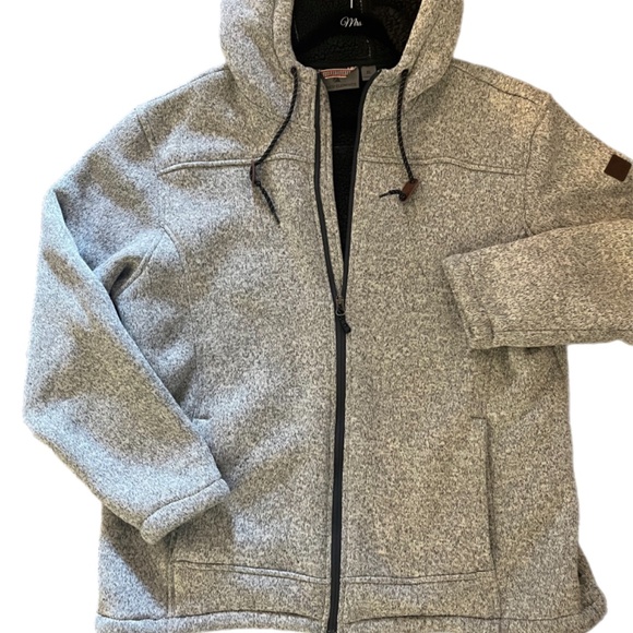 Mens outerwear faux fur lined Rugged Elements zip front hoodie jacket - Picture 5 of 5